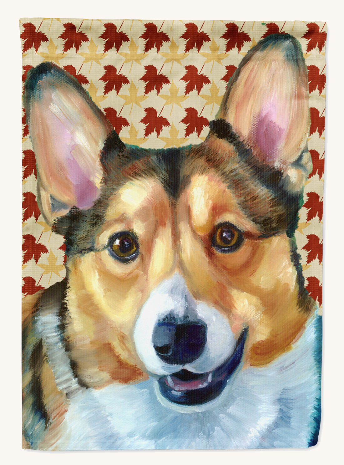 Hand-illustrated Corgi Fall Leaves Garden Flag