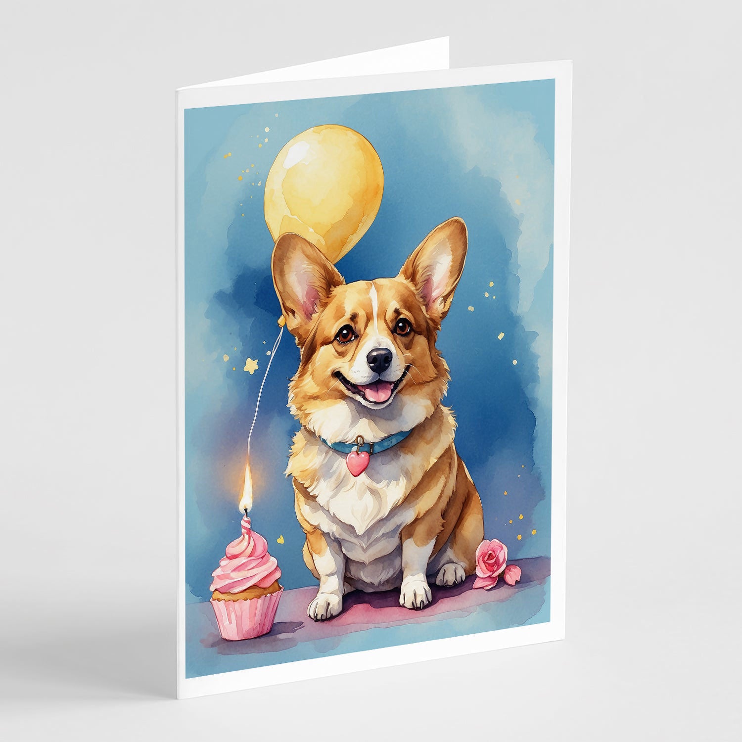 Hand-illustrated Corgi Happy Birthday Greeting Cards