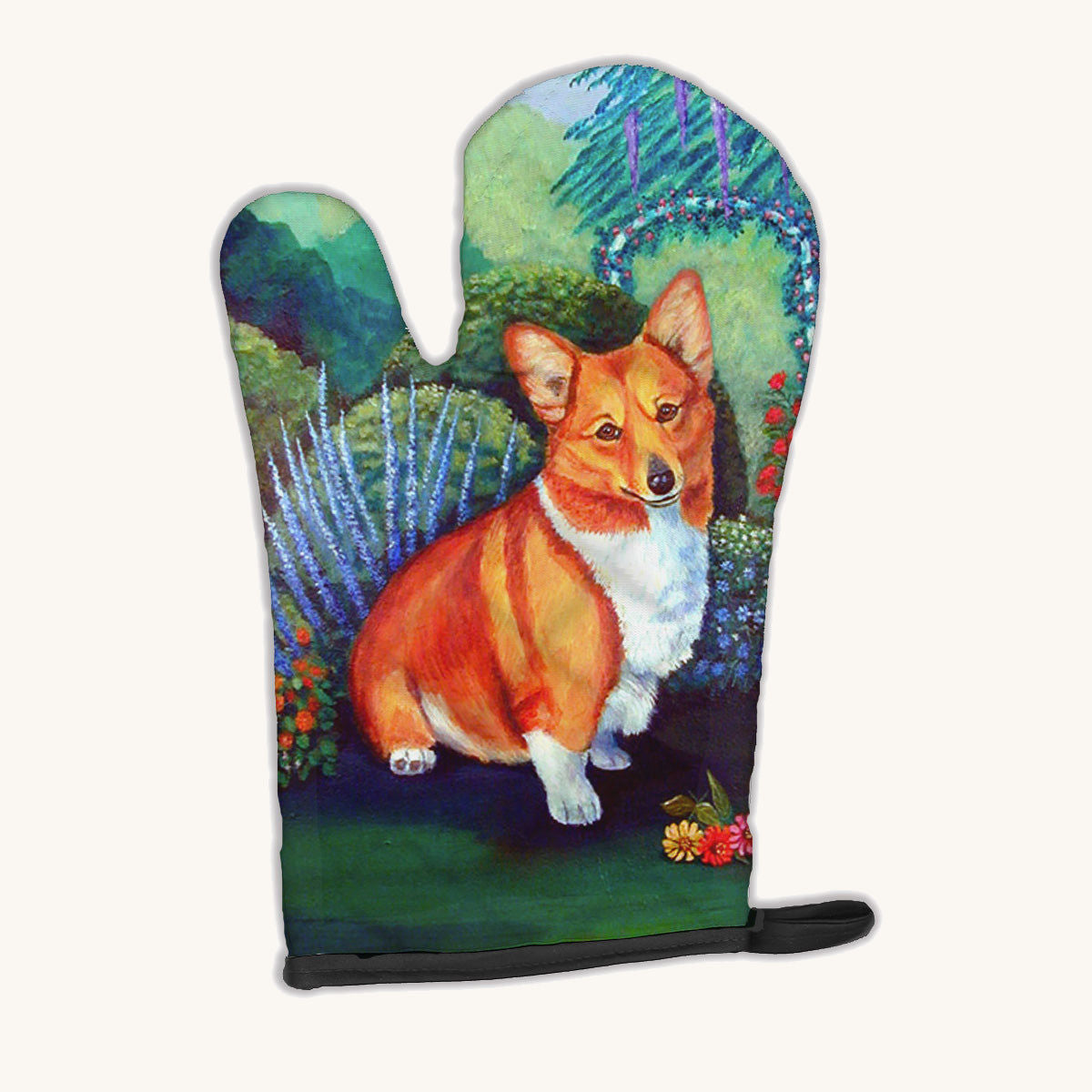 Hand-illustrated Corgi Kitchen Oven Mitt