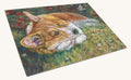 Hand-illustrated Corgi Pastel Hummingbird Glass Cutting Board