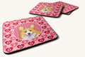 Hand-illustrated Corgi Portrait Foam Coasters