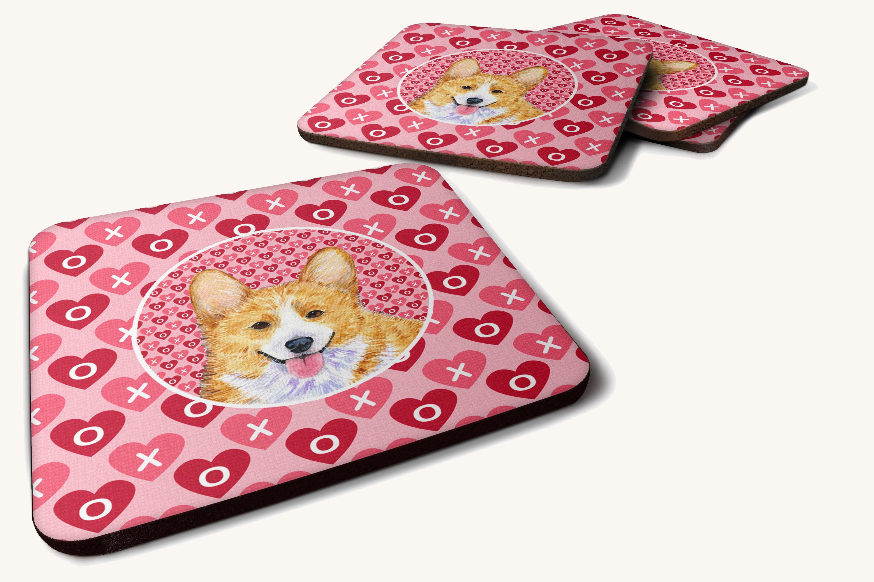 Hand-illustrated Corgi Portrait Foam Coasters