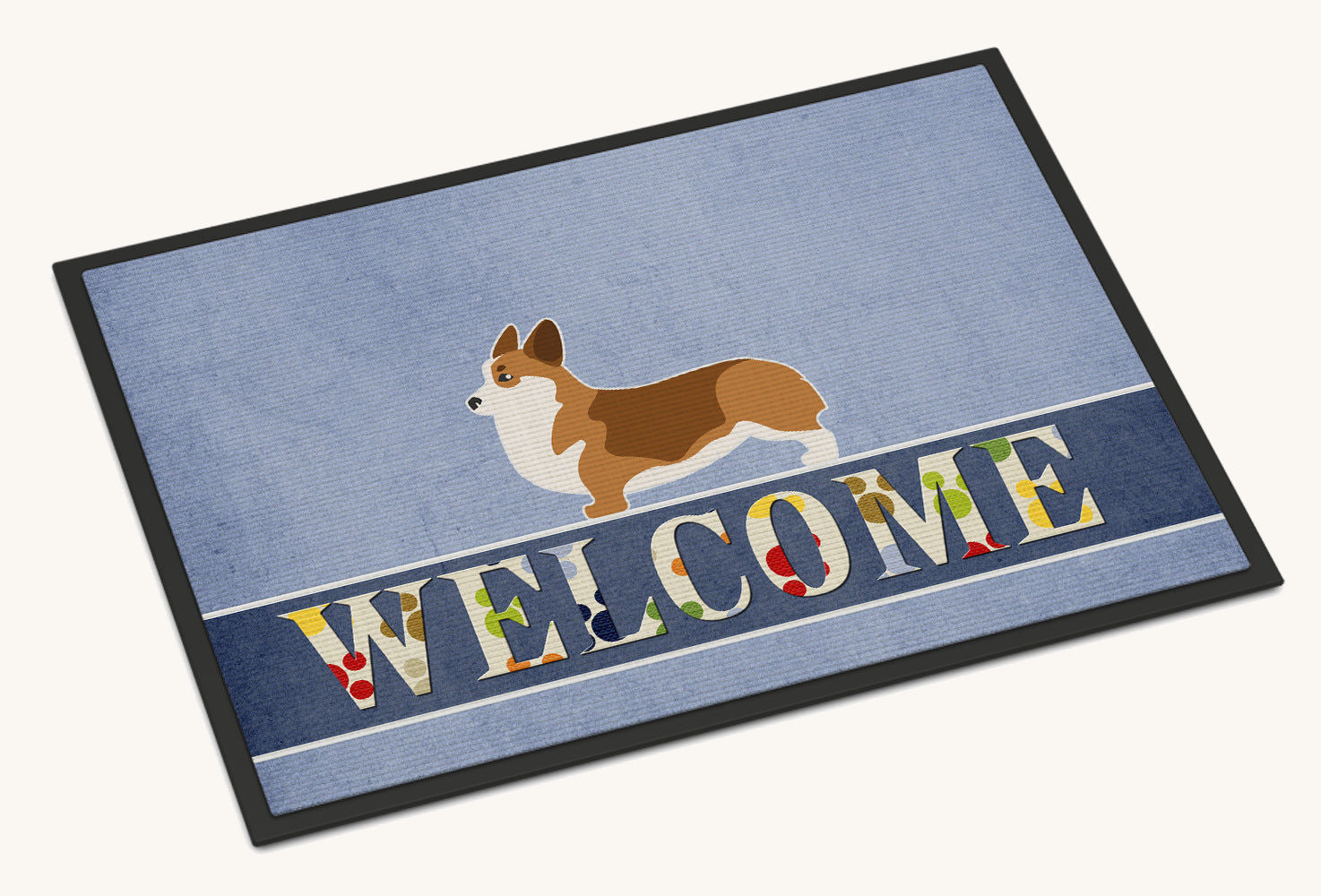 Hand-illustrated Corgi Welcome Doormat