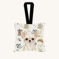 Hand-illustrated Cream Chihuahua Coffee Bar Fabric Ornament