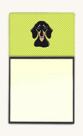 Hand-illustrated Dachshund Checkerboard Sticky Note Holder