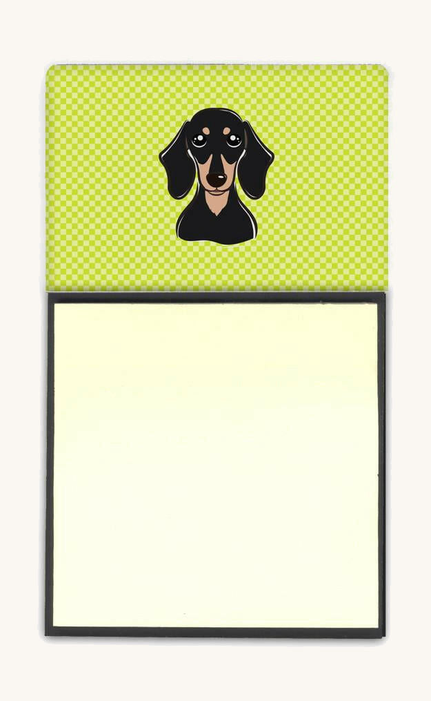 Hand-illustrated Dachshund Checkerboard Sticky Note Holder