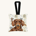 Hand-illustrated Dachshund Chocolate and Tan Coffee Bar Ornament