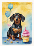 Hand-illustrated Dachshund Happy Birthday Garden Flag