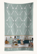 Hand-illustrated Dachshund in the Kitchen Cream Dapple Towel
