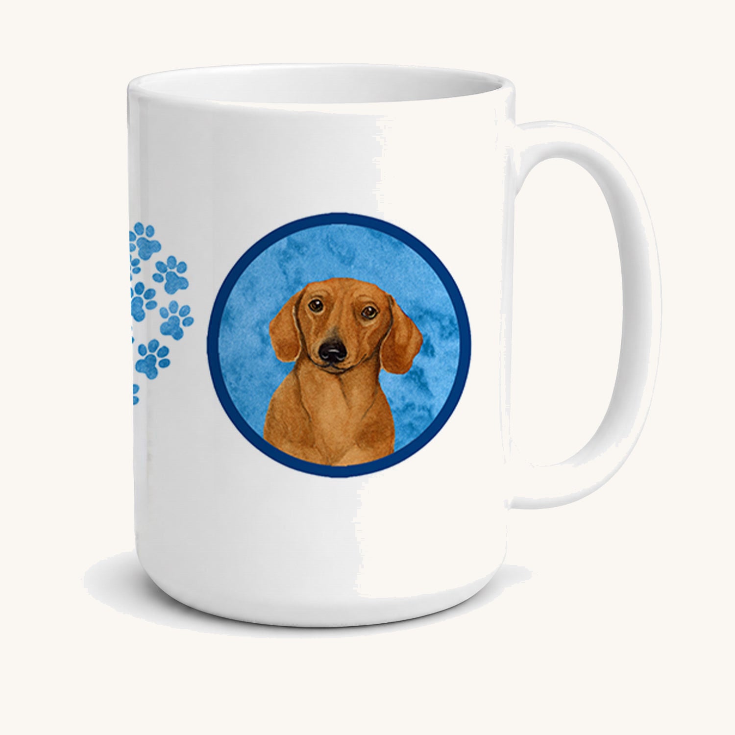Hand-illustrated Dachshund Longhair Ceramic Coffee Mug