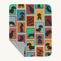 Hand-illustrated Dachshund Quilted Blanket
