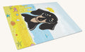 Hand-illustrated Dachshund Summer Beach Glass Cutting Board