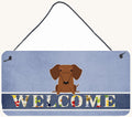 Hand-illustrated Dachshund Welcome Aluminum Sign