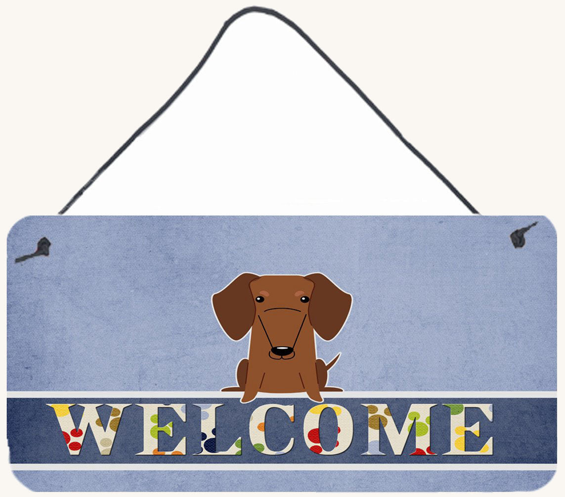 Hand-illustrated Dachshund Welcome Aluminum Sign