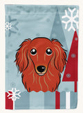 Hand-illustrated Dachshund Winter Holiday Garden Flag