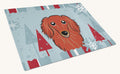 Hand-illustrated Dachshund Winter Holiday Glass Cutting Board