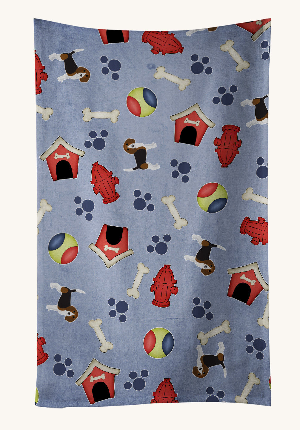 Hand-illustrated Dog House Collection Beagle Kitchen Towel