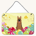 Hand-illustrated Easter Eggs German Shepherd Aluminum Wall Sign