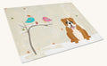 Hand-illustrated English Bulldog Christmas Presents Glass Cutting Board