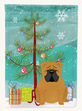 Hand-illustrated English Bulldog Christmas Tree Garden Flag
