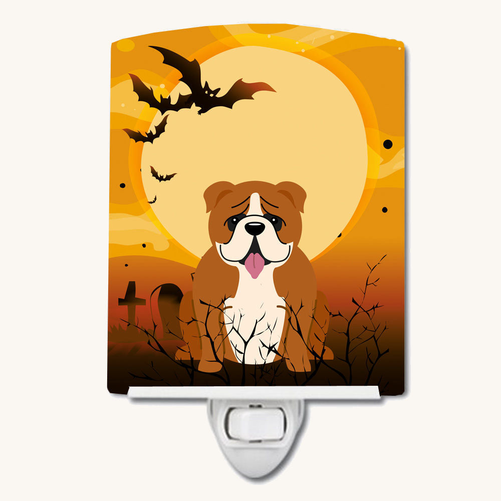 Hand-illustrated English Bulldog Halloween Ceramic Night Light
