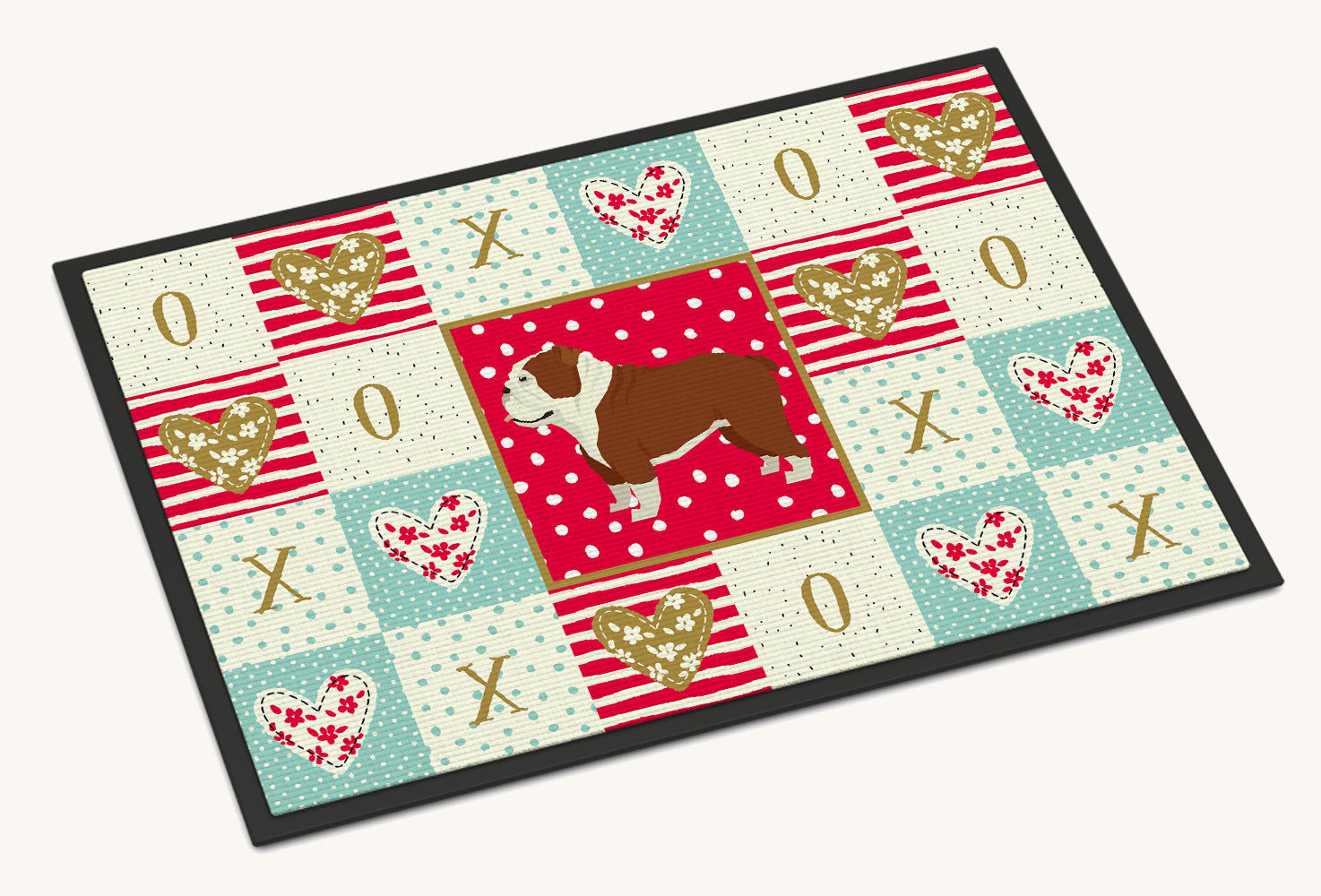 Hand-illustrated English Bulldog Love Doormat