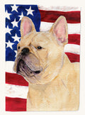 Hand-illustrated French Bulldog American Flag Wall Art