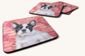 Hand-illustrated French Bulldog Black and White Love Coaster Set