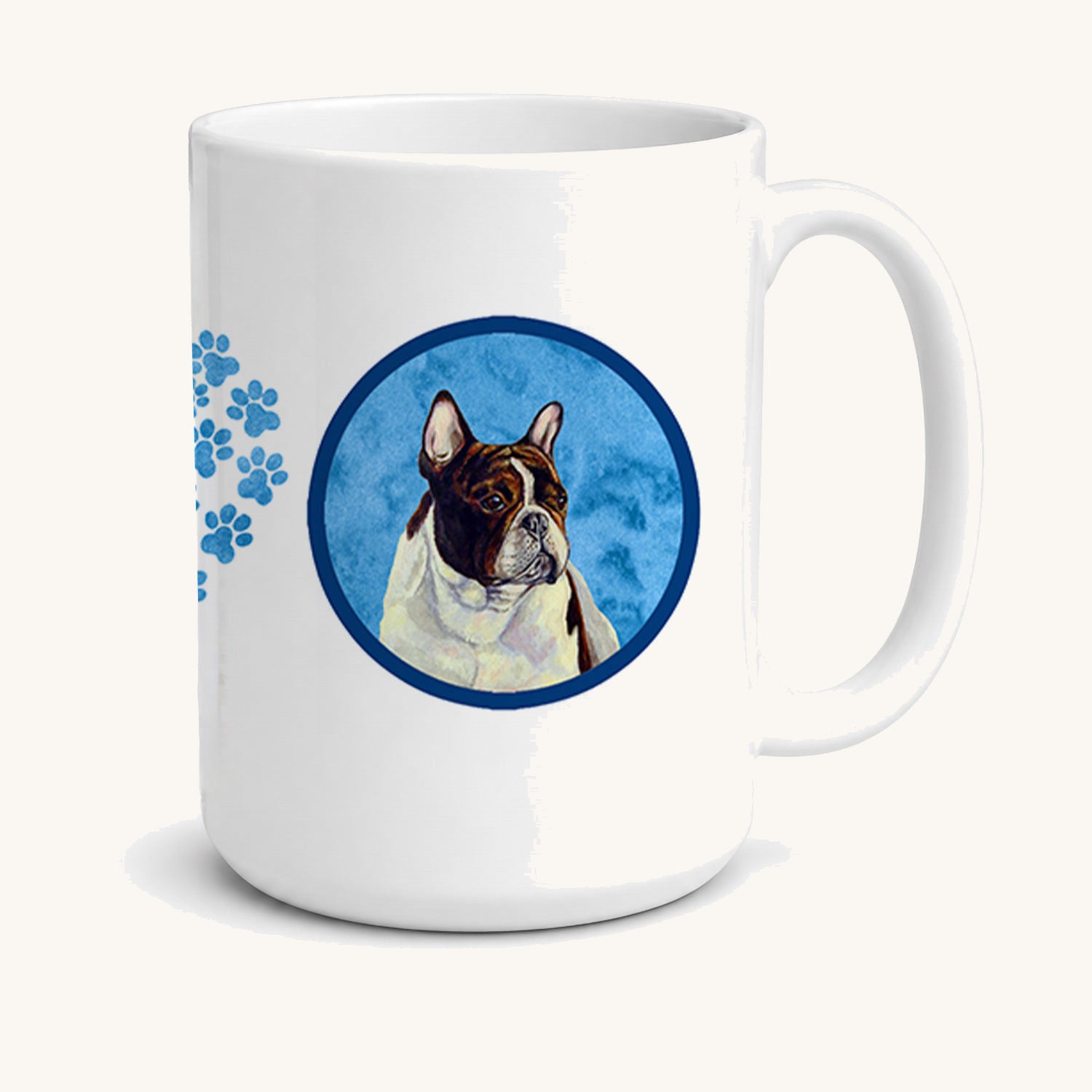 Hand-illustrated French Bulldog Blue Ceramic Coffee Mug