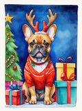 Hand-illustrated French Bulldog Christmas Reindeer House Flag