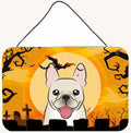 Hand-illustrated French Bulldog Halloween Metal Sign