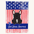 Hand-illustrated French Bulldog Patriotic USA House Flag