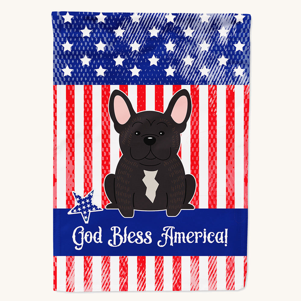 Hand-illustrated French Bulldog Patriotic USA House Flag