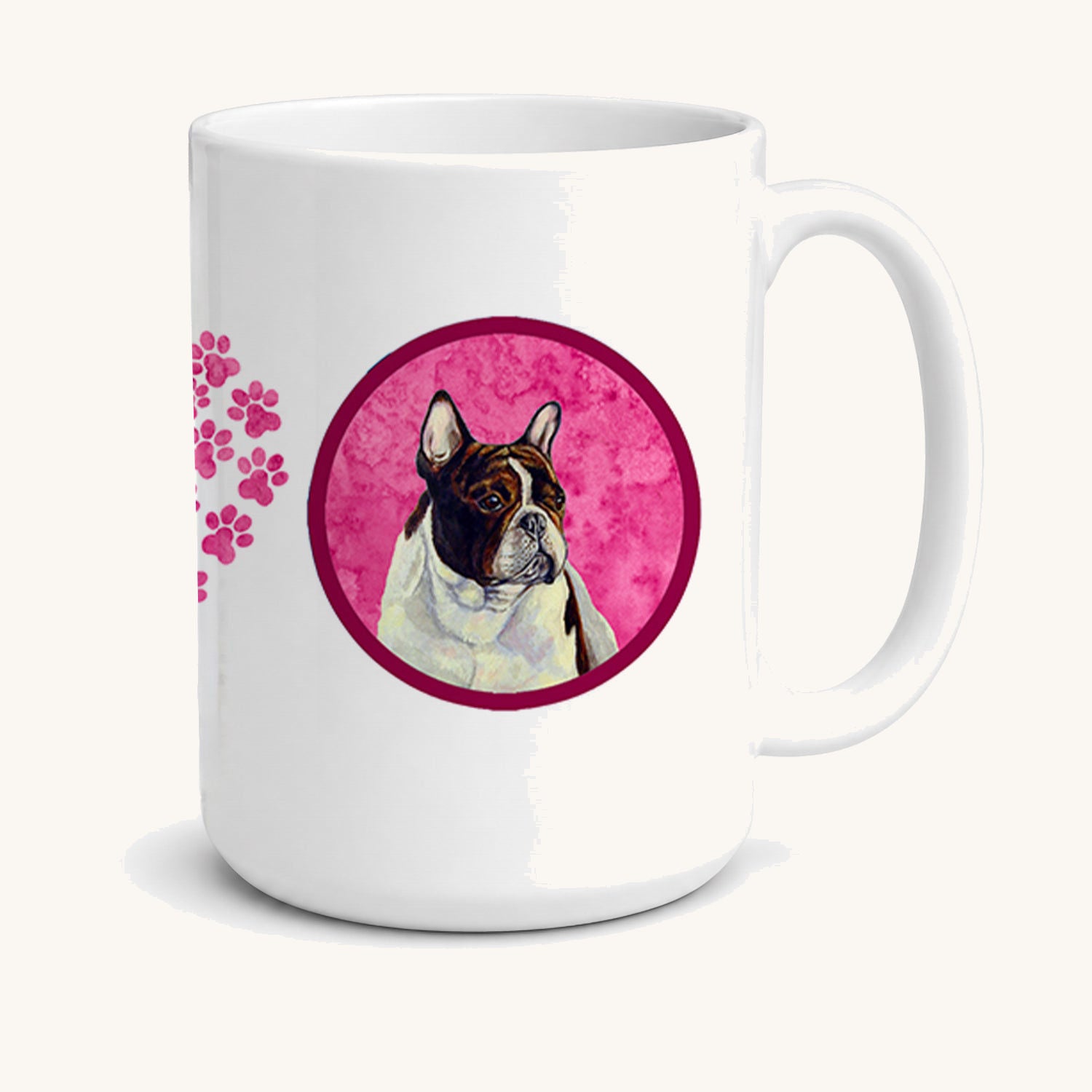 Hand-illustrated French Bulldog Pink Ceramic Coffee Mug