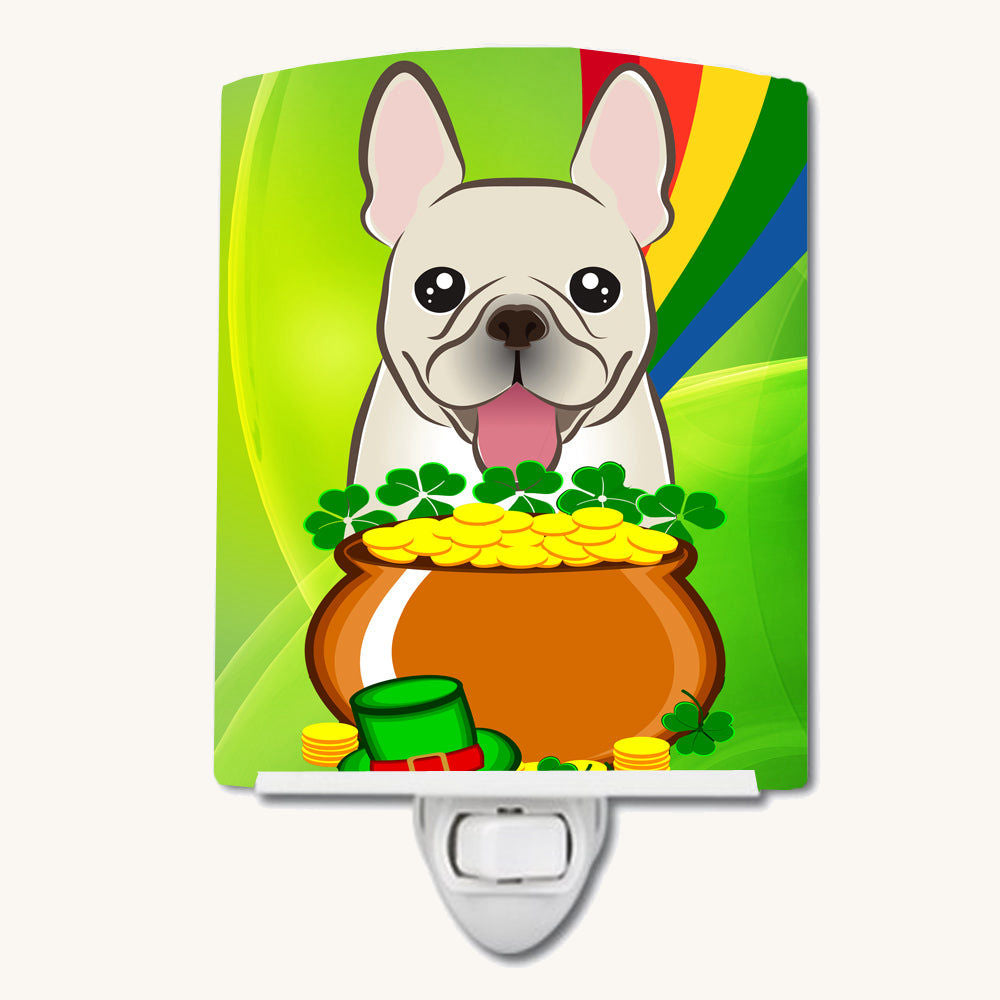 Hand-illustrated French Bulldog St. Patrick's Day Ceramic Night Light