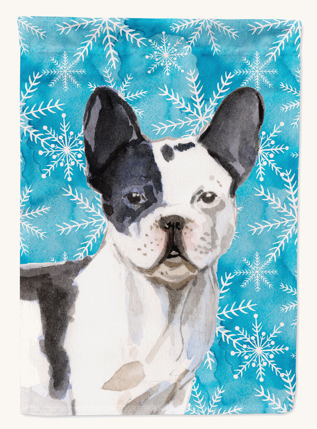 Hand-illustrated French Bulldog Winter Garden Flag