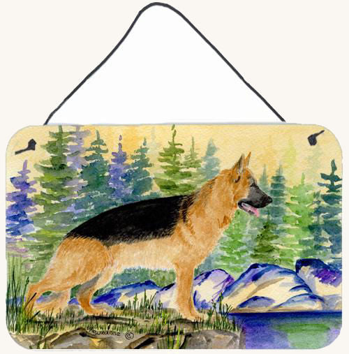 Hand-illustrated German Shepherd Aluminum Wall Sign