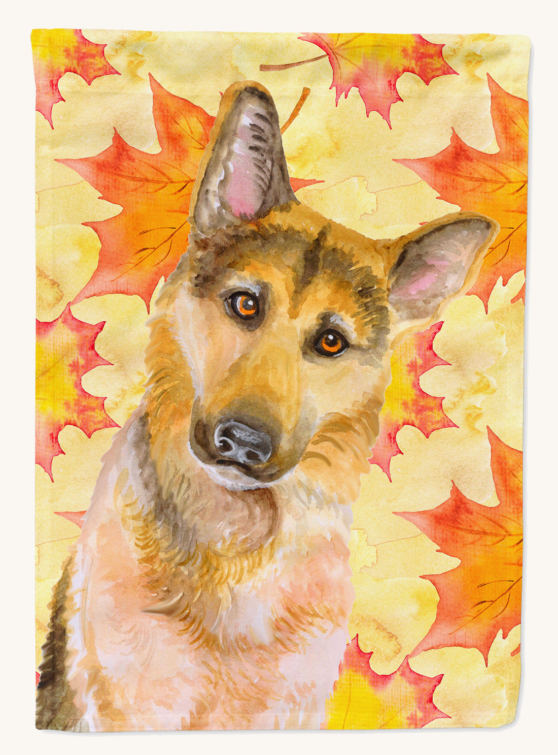 Hand-illustrated German Shepherd Fall Garden Flag