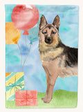 Hand-illustrated German Shepherd Happy Birthday House Flag