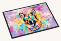 Hand-illustrated German Shepherd Hippie Dawg Doormat