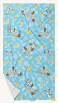 Hand-illustrated German Shepherd in Bathtub Bath Towel