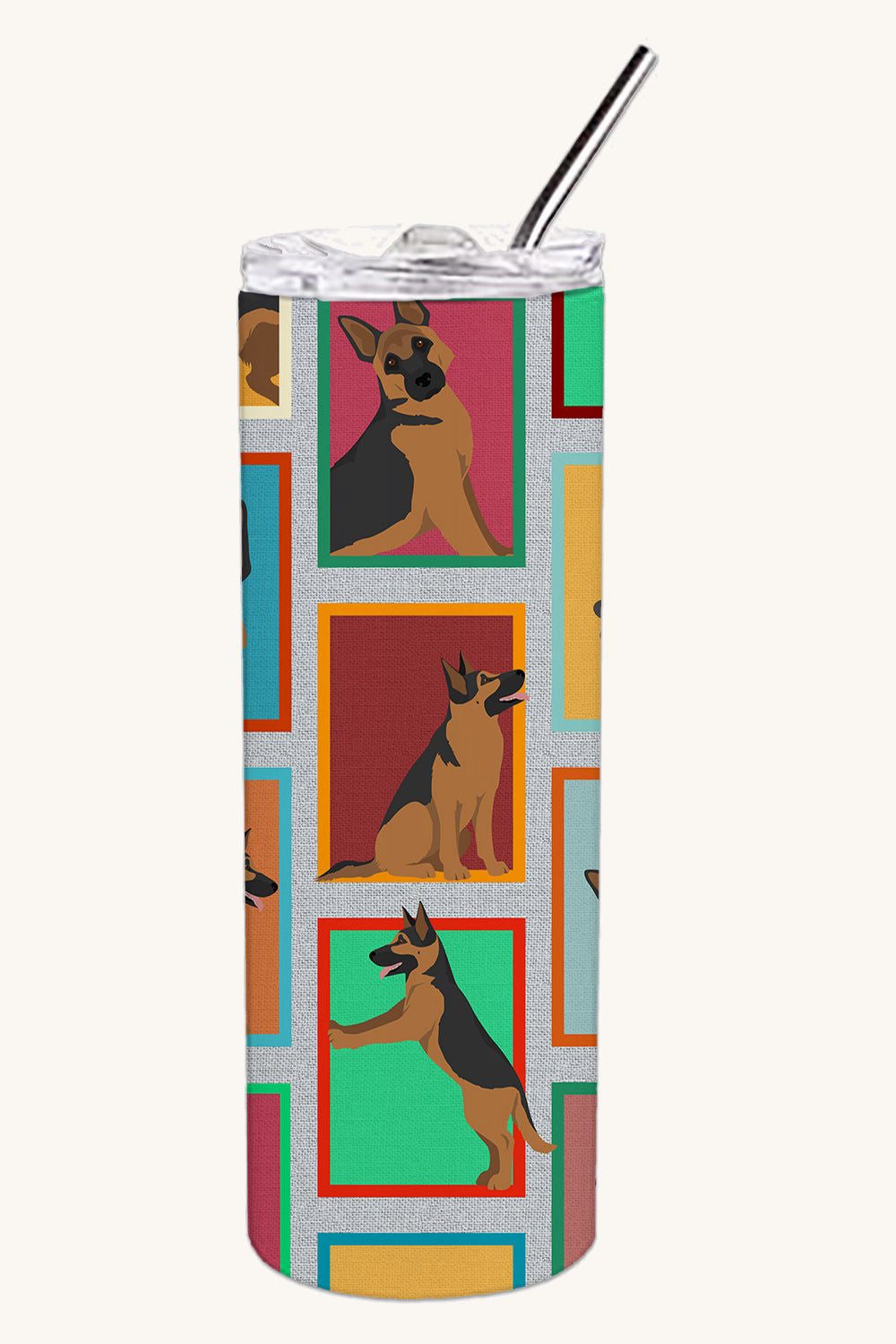 Hand-illustrated German Shepherd Stainless Steel Tumbler