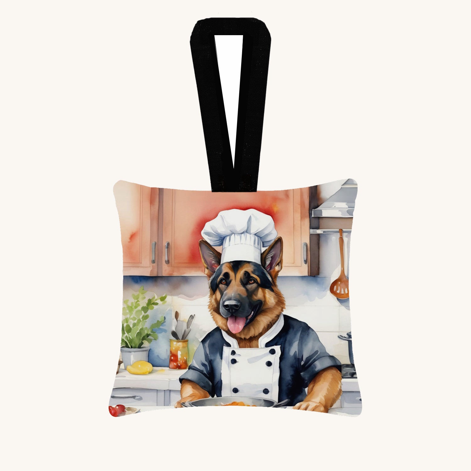 Hand-illustrated German Shepherd The Chef Ornament
