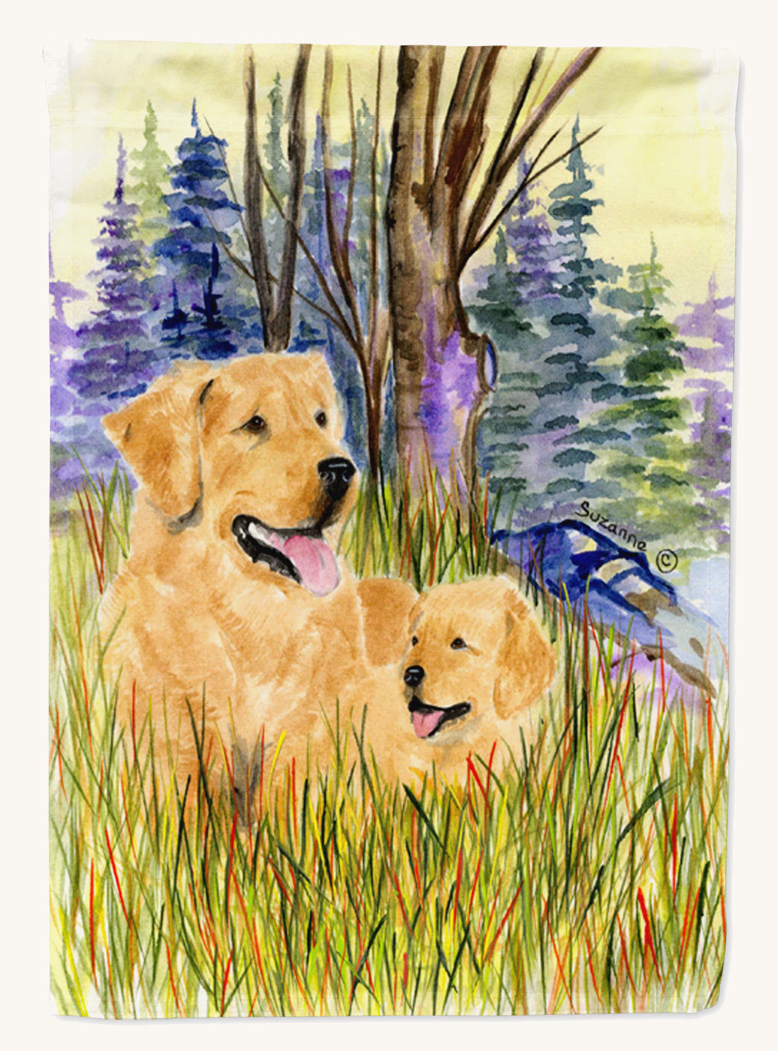 Hand-illustrated Golden Retriever Canvas Wall Art