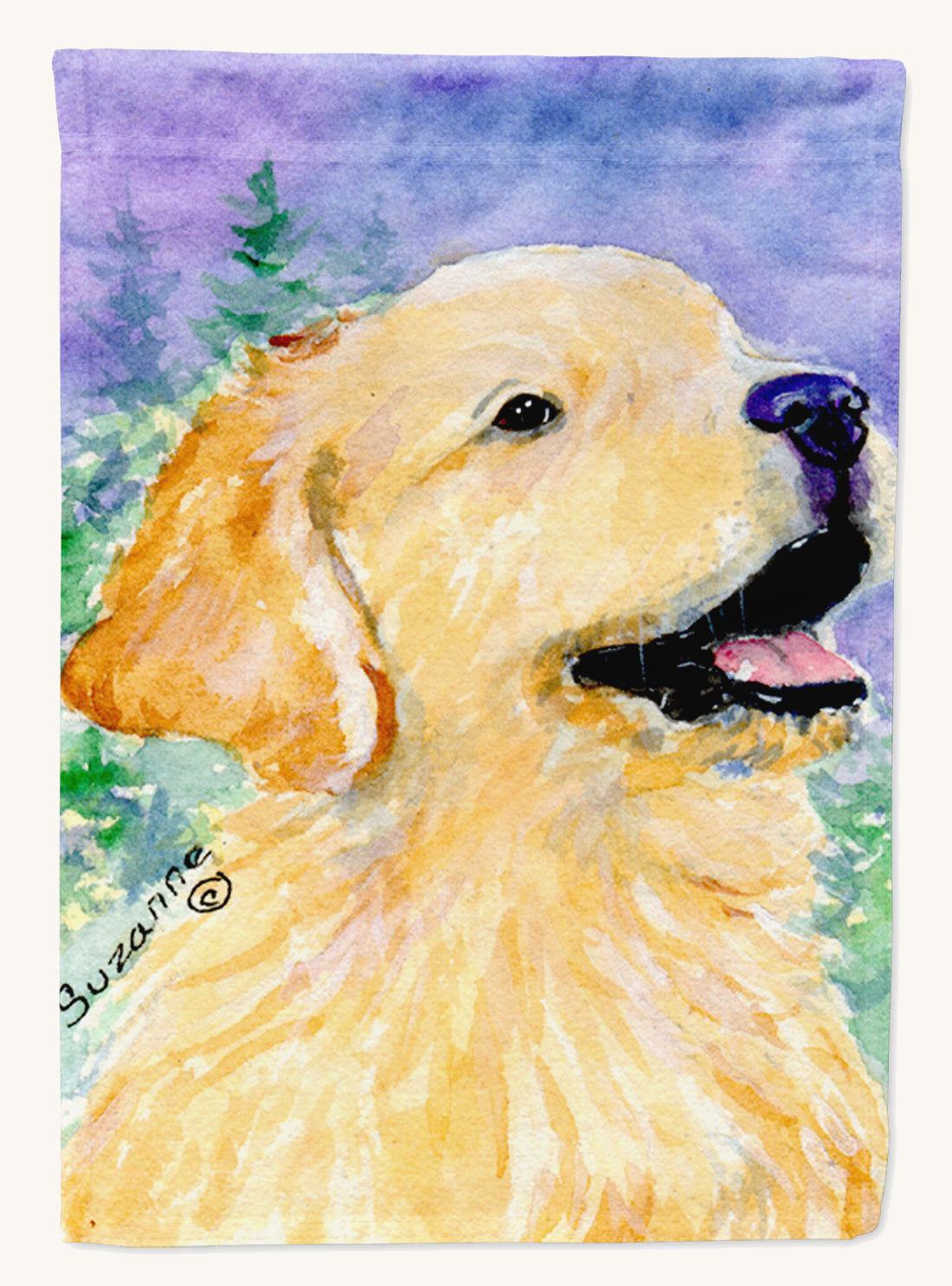 Hand-illustrated Golden Retriever Garden Flag