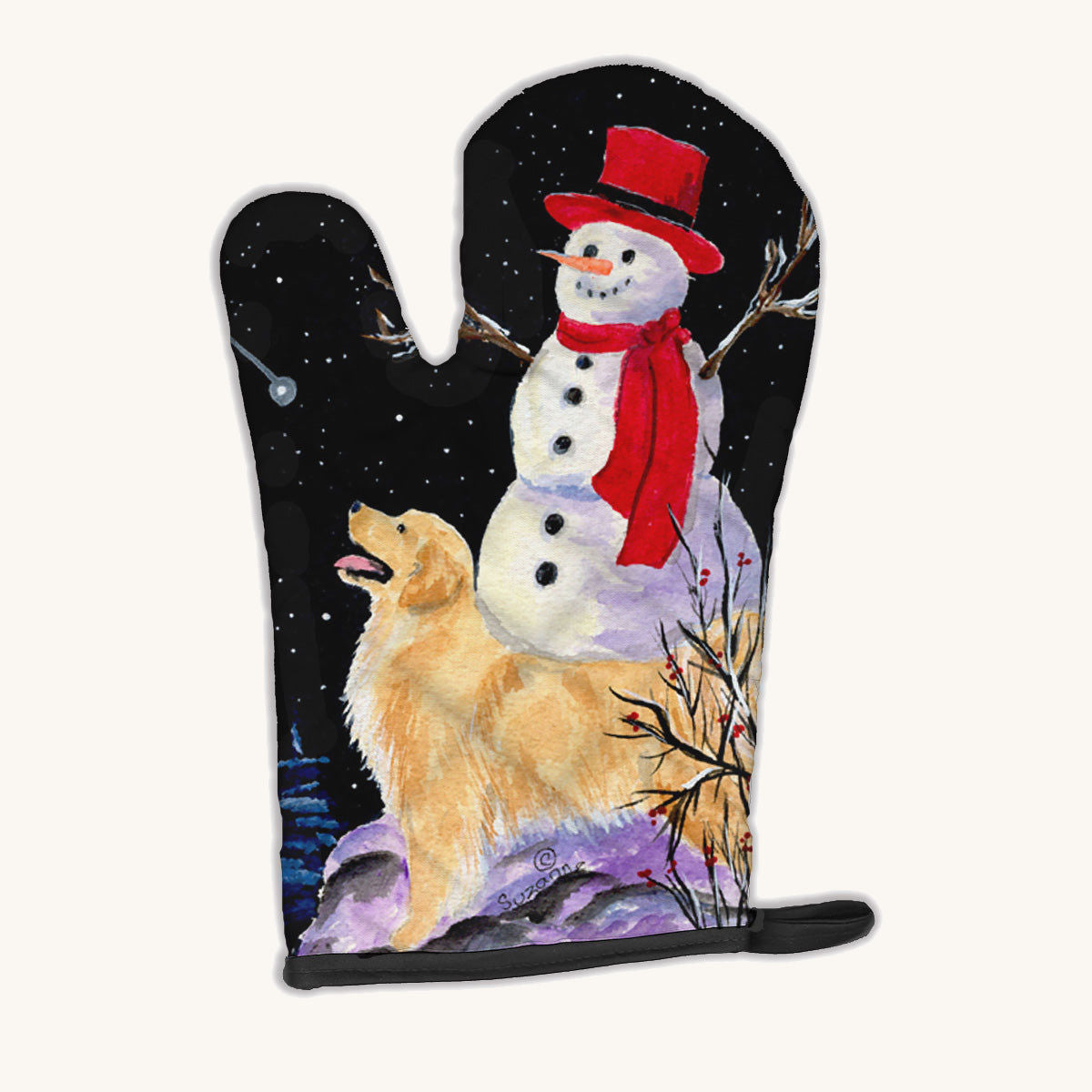 Hand-illustrated Golden Retriever Oven Mitt (Right Hand)