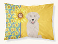 Hand-illustrated Golden Retriever Summer Sunflowers Pillowcase