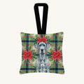 Hand-illustrated Great Dane Christmas Poinsettias Fabric Ornament