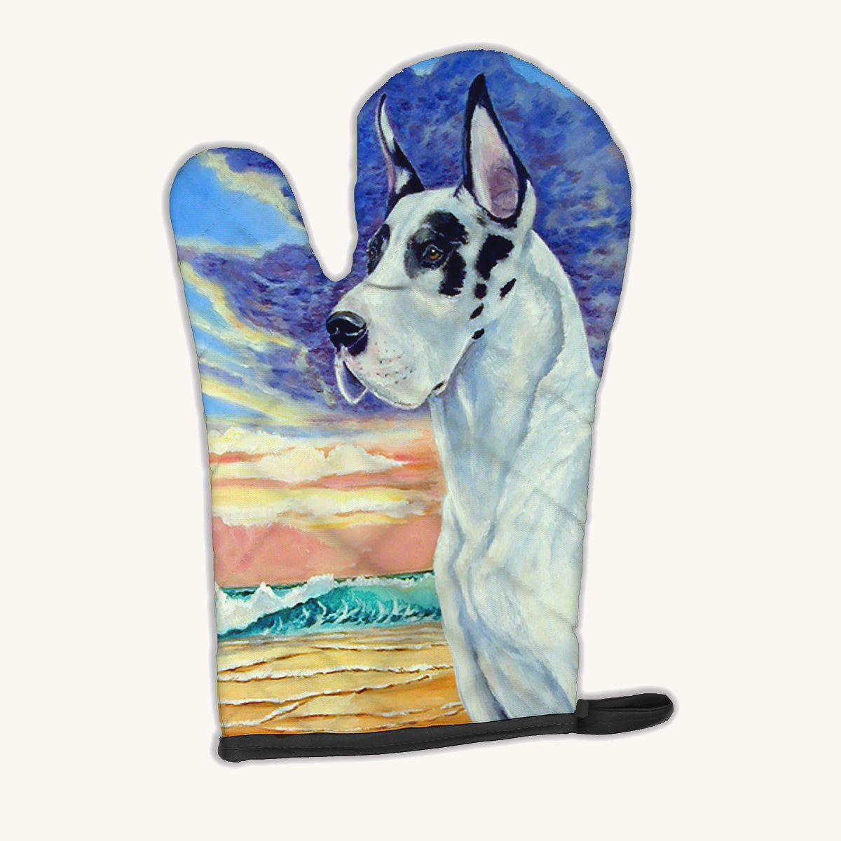 Hand-illustrated Great Dane Harlequin Oven Mitt