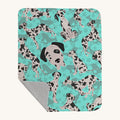 Hand-illustrated Great Dane Harlequin Portrait Quilted Throw Blanket